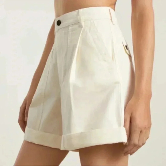 Everlane the tourist organic cotton high waist wide leg shorts size 10 - Picture 3 of 12